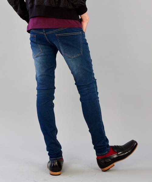 MONKEY TIME（モンキータイム）の「MT∴ ハイパーストレッチ デニム 911/ジェギンズ　（デニムパンツ・メンズ・ブラック/ネイビー・SMALL/MEDIUM/LARGE）」の4枚目の写真