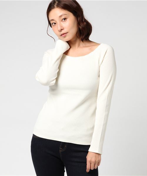 FREE'S MART(フリーズマート)の「テレコボートネックプルオーバー(Tシャツ/カットソー・レディース・ホワイト/ブラック/パープル/ホワイト系その他・FREE)」の8枚目の写真