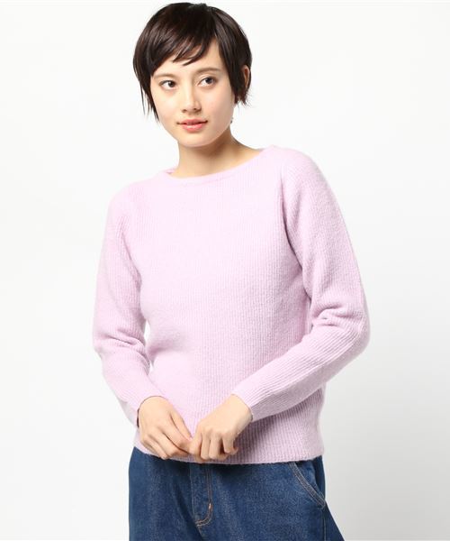 Te chichi（テチチ）の「片畦フラットネックプルオーバー（ニット/セーター・レディース・オフホワイト/グレー/サックスブルー/ピンク/ラベンダー/イエロー・MEDIUM）」の5枚目の写真