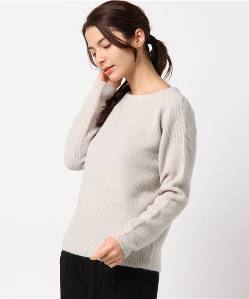 Te chichi（テチチ）の「片畦フラットネックプルオーバー（ニット/セーター・レディース・オフホワイト/グレー/サックスブルー/ピンク/ラベンダー/イエロー・MEDIUM）」の3枚目の写真