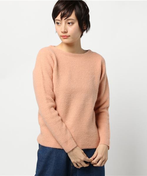 Te chichi（テチチ）の「片畦フラットネックプルオーバー（ニット/セーター・レディース・オフホワイト/グレー/サックスブルー/ピンク/ラベンダー/イエロー・MEDIUM）」の6枚目の写真