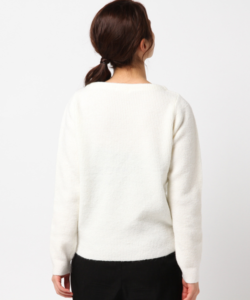 Te chichi（テチチ）の「片畦フラットネックプルオーバー（ニット/セーター・レディース・オフホワイト/グレー/サックスブルー/ピンク/ラベンダー/イエロー・MEDIUM）」の10枚目の写真