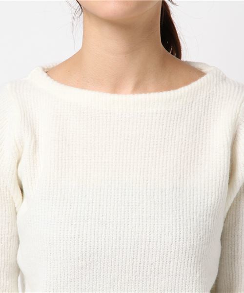 Te chichi（テチチ）の「片畦フラットネックプルオーバー（ニット/セーター・レディース・オフホワイト/グレー/サックスブルー/ピンク/ラベンダー/イエロー・MEDIUM）」の9枚目の写真