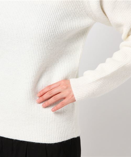 Te chichi（テチチ）の「片畦フラットネックプルオーバー（ニット/セーター・レディース・オフホワイト/グレー/サックスブルー/ピンク/ラベンダー/イエロー・MEDIUM）」の8枚目の写真