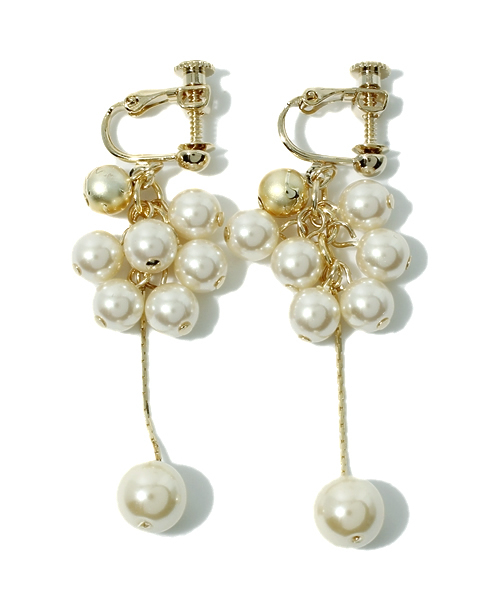 Demi-Luxe BEAMS（デミルクス ビームス）の「jour couture / パールチェーン イヤリング（イヤリング・レディース・ホワイト・ONE SIZE）」の4枚目の写真