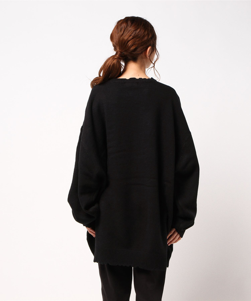 PUNYUS（プニュズ）の「ダメージニット（ニット/セーター・レディース・ブラック/パープル/レッド/イエロー・4/3）」の9枚目の写真