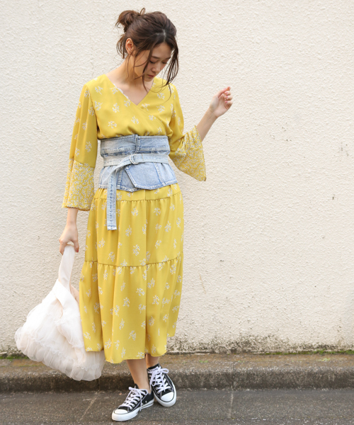 PAGEBOY(ページボーイ)の「パッチワーク花柄ワンピース(ワンピース・レディース・ホワイト系その他/イエロー系その他/ブラック系その他・FREE)」の18枚目の写真