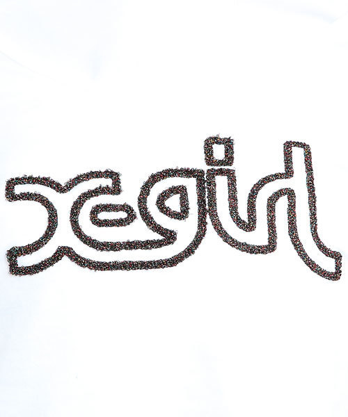 X-girl(エックスガール)の「SPARKLING LOGO L/S TEE(Tシャツ/カットソー・レディース・ホワイト/ブラック/アッシュグレー/パープル・1/2)」の7枚目の写真