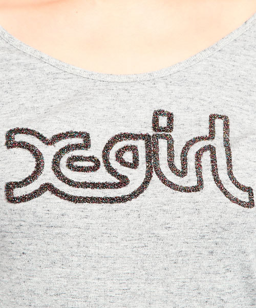 X-girl(エックスガール)の「SPARKLING LOGO L/S TEE(Tシャツ/カットソー・レディース・ホワイト/ブラック/アッシュグレー/パープル・1/2)」の9枚目の写真