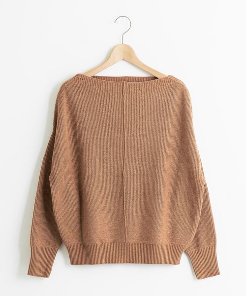 le.coeur blanc（ルクールブラン）の「アンゴラ混ボートネック片畦ニット（ニット/セーター・レディース・ベージュ/ブラウン/ラベンダー/チャコールグレー・38）」の2枚目の写真