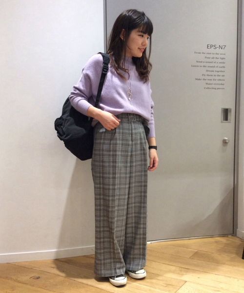 le.coeur blanc（ルクールブラン）の「アンゴラ混ボートネック片畦ニット（ニット/セーター・レディース・ベージュ/ブラウン/ラベンダー/チャコールグレー・38）」の14枚目の写真