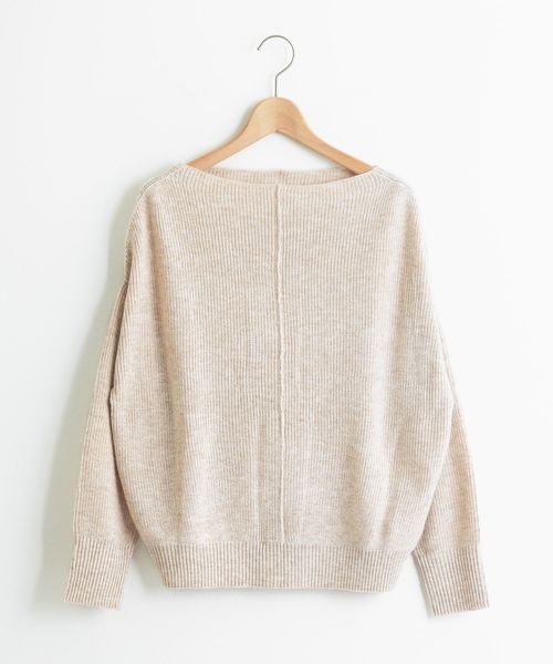 le.coeur blanc（ルクールブラン）の「アンゴラ混ボートネック片畦ニット（ニット/セーター・レディース・ベージュ/ブラウン/ラベンダー/チャコールグレー・38）」の12枚目の写真