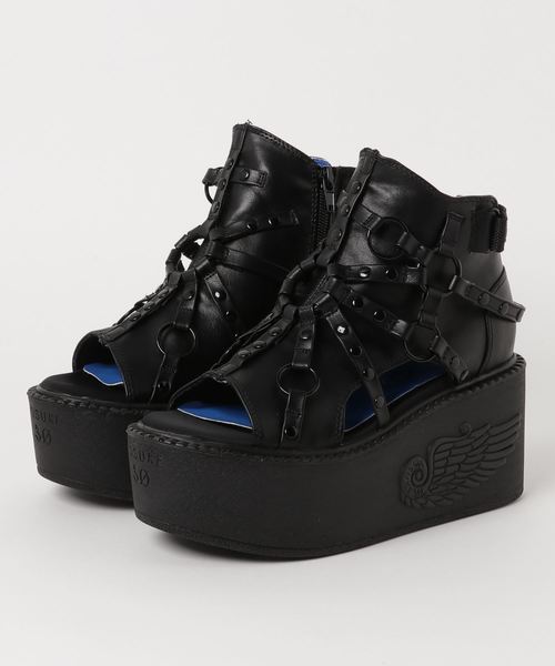 YOSUKE(ヨースケ)の「「YOSUKE/ヨースケ」厚底ベルティッドブーツサンダル(サンダル・レディース・ブラック×レッド/ホワイト系その他/ブラック/イエロー系その他/ブラック×ホワイト/グリーン系その他・M/L/LL/S)」の3枚目の写真