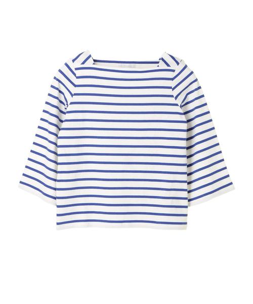 AMERICAN HOLIC（アメリカンホリック）の「・袖フレアーボーダープルオーバー（Tシャツ/カットソー・レディース・ピンク/オフホワイト/ブルー/ブラック・M/L）」の11枚目の写真