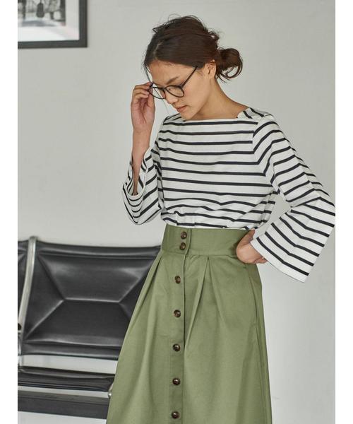 AMERICAN HOLIC（アメリカンホリック）の「・袖フレアーボーダープルオーバー（Tシャツ/カットソー・レディース・ピンク/オフホワイト/ブルー/ブラック・M/L）」の15枚目の写真