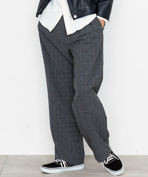 STUDIOUS（ステュディオス）の「【STUDIOUS】TRグレンチェックワイドスラック（スラックス・メンズ・グレー/ブラウン・1/2/3）」の15枚目の写真