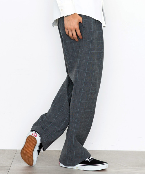 STUDIOUS（ステュディオス）の「【STUDIOUS】TRグレンチェックワイドスラック（スラックス・メンズ・グレー/ブラウン・1/2/3）」の19枚目の写真