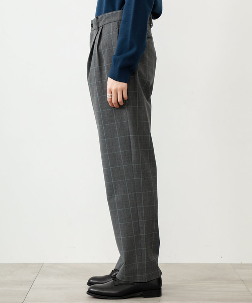 STUDIOUS（ステュディオス）の「【STUDIOUS】TRグレンチェックワイドスラック（スラックス・メンズ・グレー/ブラウン・1/2/3）」の12枚目の写真
