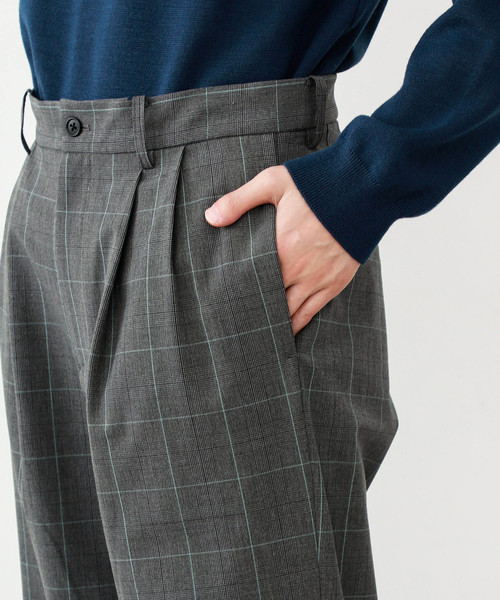 STUDIOUS（ステュディオス）の「【STUDIOUS】TRグレンチェックワイドスラック（スラックス・メンズ・グレー/ブラウン・1/2/3）」の8枚目の写真
