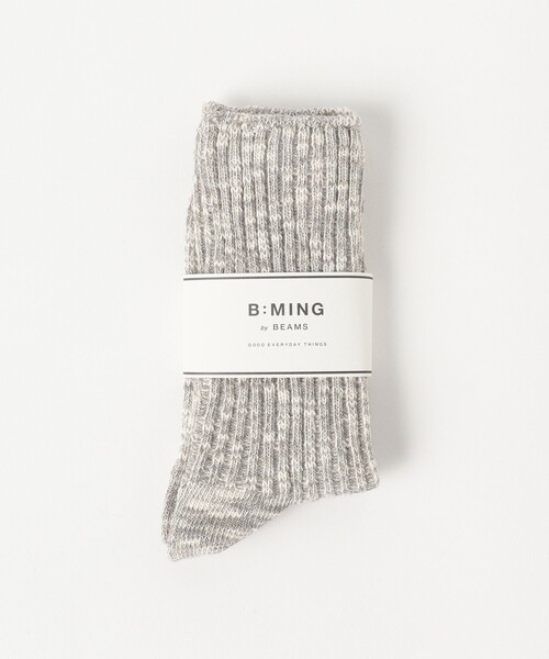 B:MING by BEAMS（ビーミングバイビームス）の「スラブ リブ ソックス（ソックス/靴下・レディース・グレー/ブラック/ベージュ・ONE SIZE）」の6枚目の写真