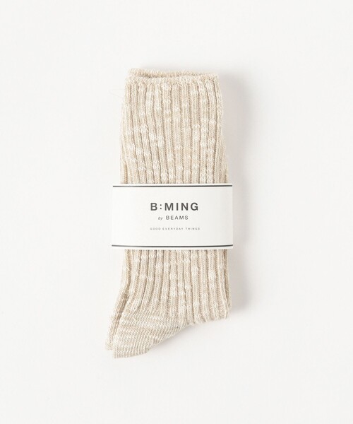 B:MING by BEAMS（ビーミングバイビームス）の「スラブ リブ ソックス（ソックス/靴下・レディース・グレー/ブラック/ベージュ・ONE SIZE）」の12枚目の写真