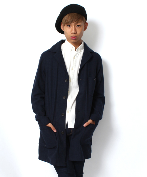 WEGO(ウィゴー)の「WEGO/ショップコート(ステンカラーコート・メンズ・グレー/ネイビー・MEDIUM/LARGE)」の1枚目の写真