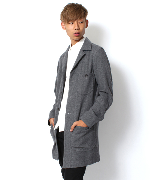 WEGO(ウィゴー)の「WEGO/ショップコート(ステンカラーコート・メンズ・グレー/ネイビー・MEDIUM/LARGE)」の11枚目の写真