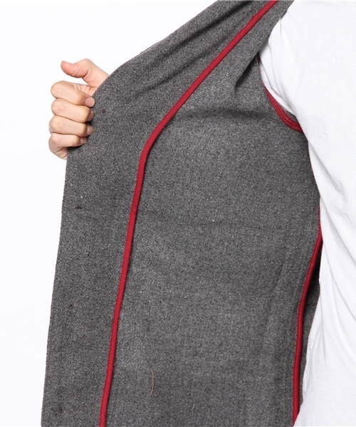 WEGO(ウィゴー)の「WEGO/ショップコート(ステンカラーコート・メンズ・グレー/ネイビー・MEDIUM/LARGE)」の9枚目の写真