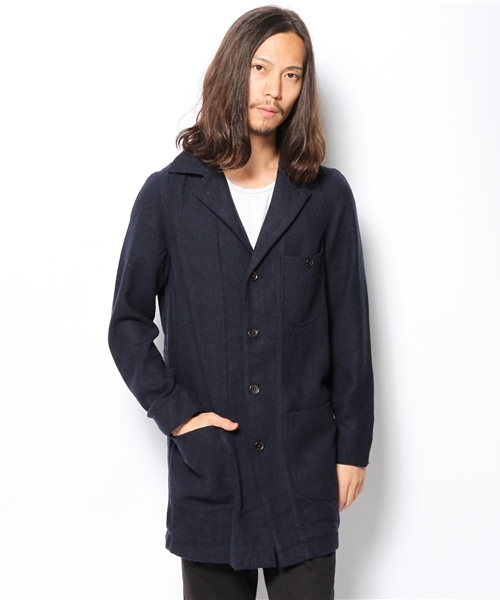 WEGO(ウィゴー)の「WEGO/ショップコート(ステンカラーコート・メンズ・グレー/ネイビー・MEDIUM/LARGE)」の14枚目の写真