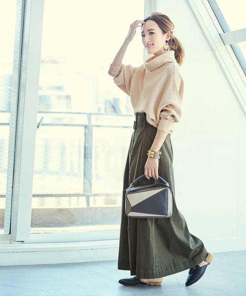 titivate（ティティベイト）の「ｳｴｽﾄﾍﾞﾙﾄ付ﾏｷｼｽｶｰﾄ（スカート・レディース・ブラック/ベージュ/カーキ/オレンジ・S/M/L）」の3枚目の写真