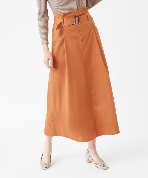 titivate（ティティベイト）の「ｳｴｽﾄﾍﾞﾙﾄ付ﾏｷｼｽｶｰﾄ（スカート・レディース・ブラック/ベージュ/カーキ/オレンジ・S/M/L）」の4枚目の写真