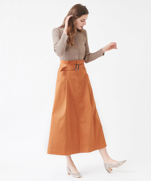 titivate（ティティベイト）の「ｳｴｽﾄﾍﾞﾙﾄ付ﾏｷｼｽｶｰﾄ（スカート・レディース・ブラック/ベージュ/カーキ/オレンジ・S/M/L）」の10枚目の写真