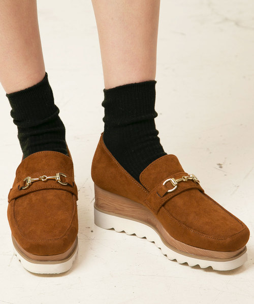 KOBE LETTUCE（コウベレタス）の「プラットフォームローファー＊レディース/厚底/シューズ/靴[I1617]神戸レタス（ローファー・レディース・ワイン/ブラック/キャメル/ブラック系その他・L/LL/M/S）」の3枚目の写真