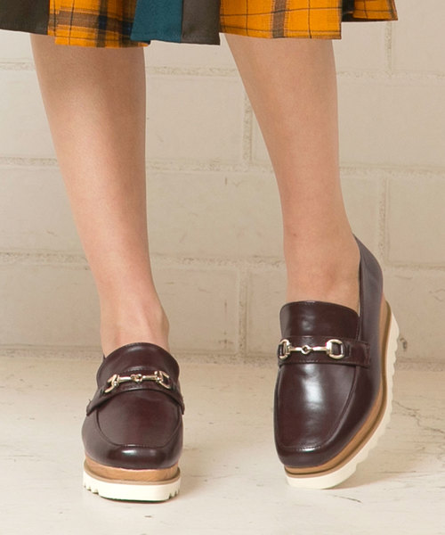 KOBE LETTUCE（コウベレタス）の「プラットフォームローファー＊レディース/厚底/シューズ/靴[I1617]神戸レタス（ローファー・レディース・ワイン/ブラック/キャメル/ブラック系その他・L/LL/M/S）」の4枚目の写真