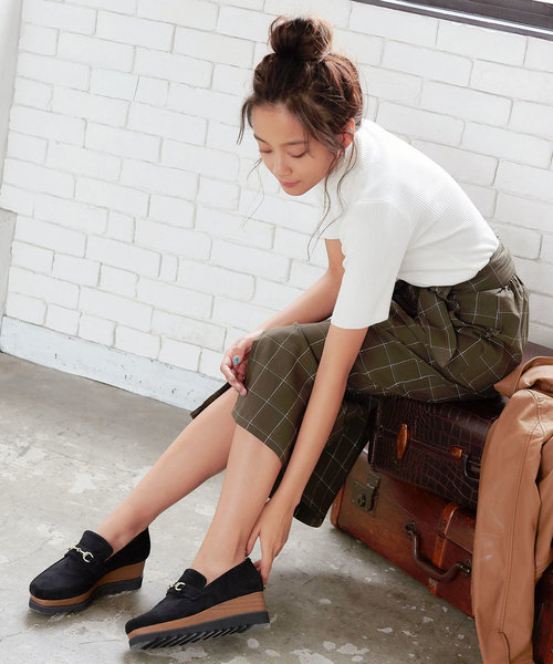 KOBE LETTUCE（コウベレタス）の「プラットフォームローファー＊レディース/厚底/シューズ/靴[I1617]神戸レタス（ローファー・レディース・ワイン/ブラック/キャメル/ブラック系その他・L/LL/M/S）」の16枚目の写真