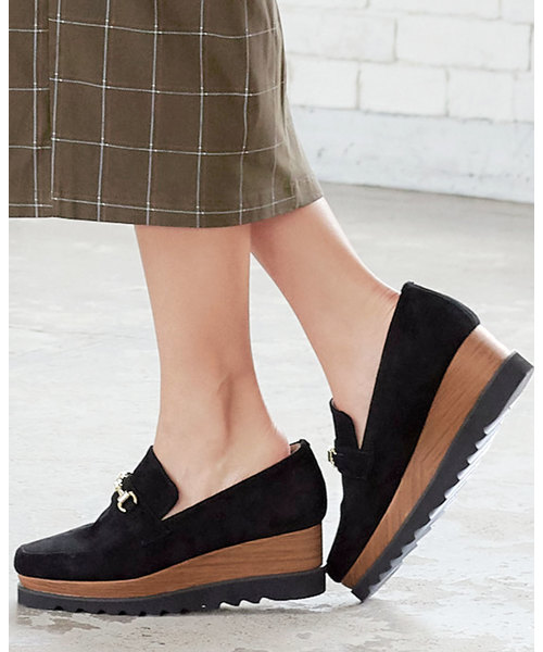 KOBE LETTUCE（コウベレタス）の「プラットフォームローファー＊レディース/厚底/シューズ/靴[I1617]神戸レタス（ローファー・レディース・ワイン/ブラック/キャメル/ブラック系その他・L/LL/M/S）」の6枚目の写真