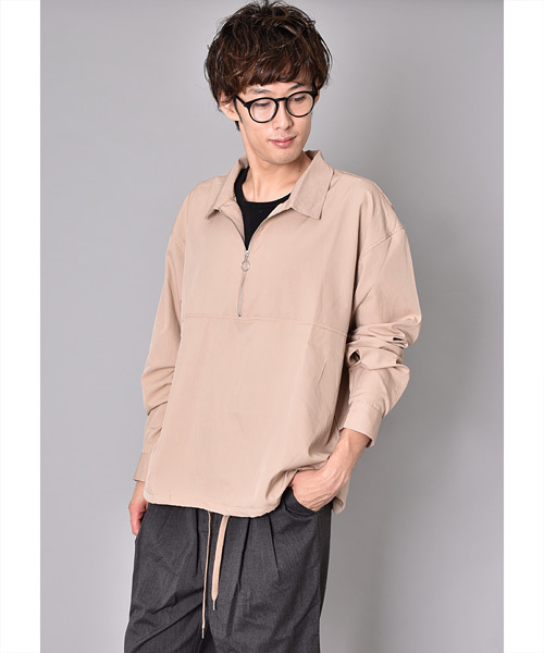 VIBGYOR(ヴィブジョー)の「VIBGYOR Select/ ハーフZIP L/Sシャツ(シャツ/ブラウス・メンズ・ブラック/ベージュ/テラコッタ・MEDIUM/LARGE)」の2枚目の写真