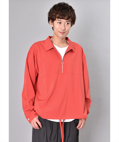 VIBGYOR(ヴィブジョー)の「VIBGYOR Select/ ハーフZIP L/Sシャツ(シャツ/ブラウス・メンズ・ブラック/ベージュ/テラコッタ・MEDIUM/LARGE)」の1枚目の写真