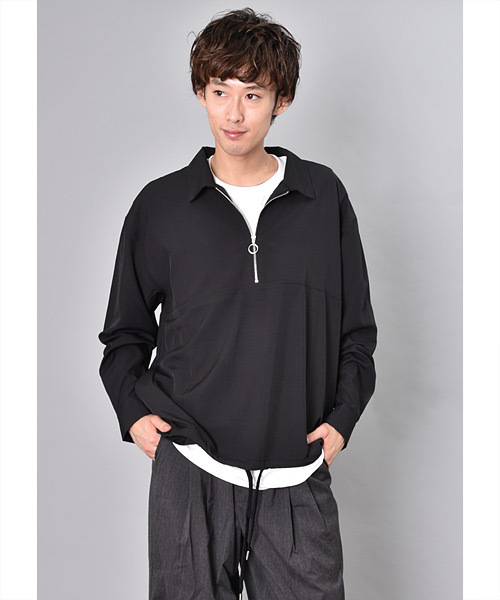 VIBGYOR(ヴィブジョー)の「VIBGYOR Select/ ハーフZIP L/Sシャツ(シャツ/ブラウス・メンズ・ブラック/ベージュ/テラコッタ・MEDIUM/LARGE)」の3枚目の写真