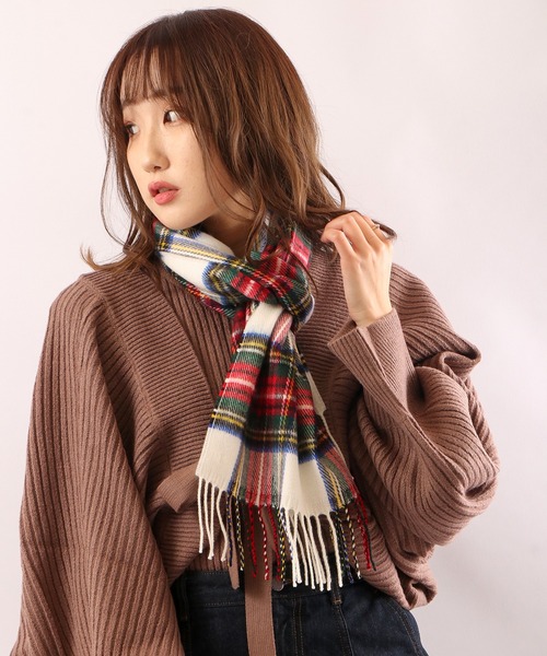 セール Garsonwave 日本製無地 チェックマフラー マフラー Garsonwave ギャルソンウェーブ のファッション通販 Zozotown