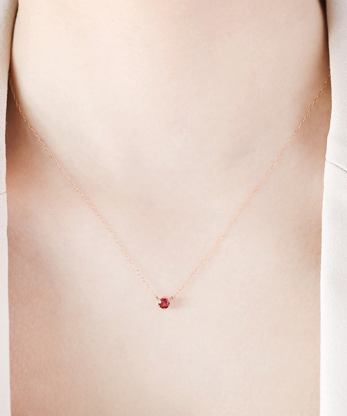 ESTELLE（エステール）の「1月誕生石 K18 ピンクゴールド ガーネット ネックレス ESTELLE/エステール WEB限定（ネックレス・レディース・ピンクゴールド・40cm）」の12枚目の写真