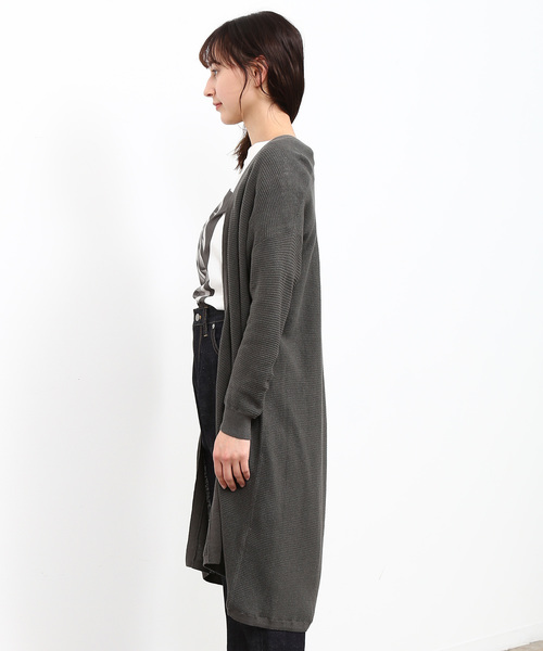 SALON adam et rope'(サロン アダム エ ロペ)の「LINEN/COTTON片畦カーディガン(カーディガン/ボレロ・レディース・グレー/ベージュ・FREE)」の8枚目の写真
