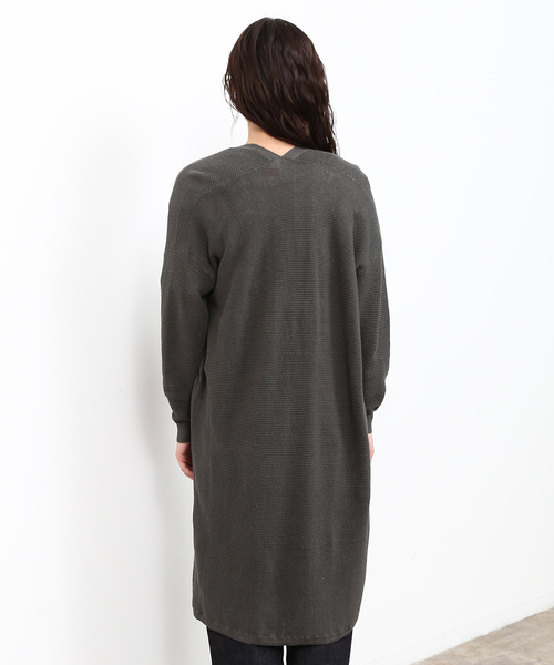 SALON adam et rope'(サロン アダム エ ロペ)の「LINEN/COTTON片畦カーディガン(カーディガン/ボレロ・レディース・グレー/ベージュ・FREE)」の7枚目の写真