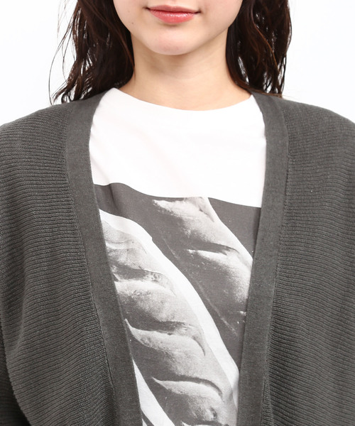 SALON adam et rope'(サロン アダム エ ロペ)の「LINEN/COTTON片畦カーディガン(カーディガン/ボレロ・レディース・グレー/ベージュ・FREE)」の6枚目の写真