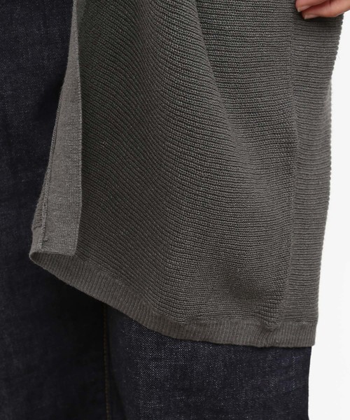 SALON adam et rope'(サロン アダム エ ロペ)の「LINEN/COTTON片畦カーディガン(カーディガン/ボレロ・レディース・グレー/ベージュ・FREE)」の4枚目の写真