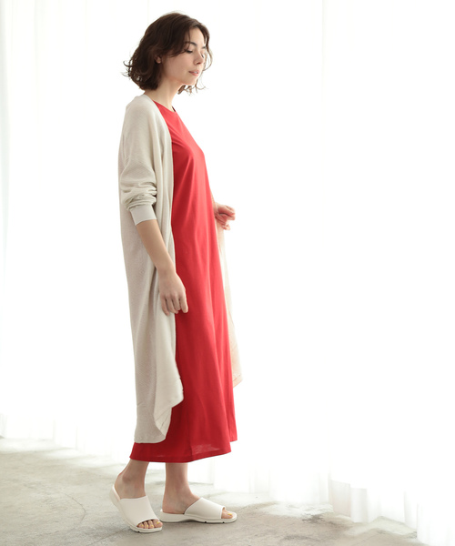 SALON adam et rope'(サロン アダム エ ロペ)の「LINEN/COTTON片畦カーディガン(カーディガン/ボレロ・レディース・グレー/ベージュ・FREE)」の14枚目の写真
