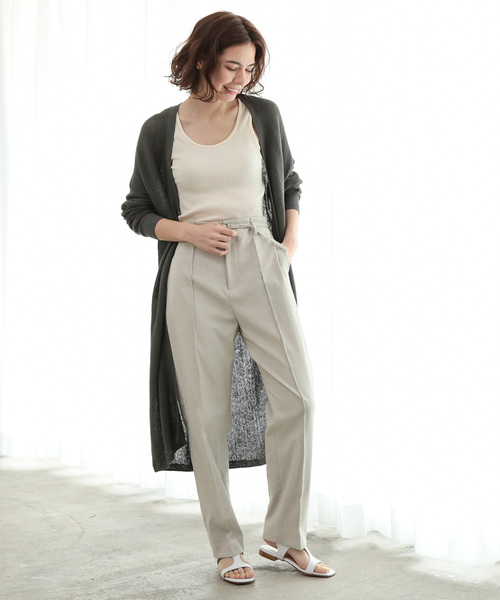 SALON adam et rope'(サロン アダム エ ロペ)の「LINEN/COTTON片畦カーディガン(カーディガン/ボレロ・レディース・グレー/ベージュ・FREE)」の11枚目の写真