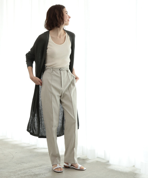 SALON adam et rope'(サロン アダム エ ロペ)の「LINEN/COTTON片畦カーディガン(カーディガン/ボレロ・レディース・グレー/ベージュ・FREE)」の9枚目の写真