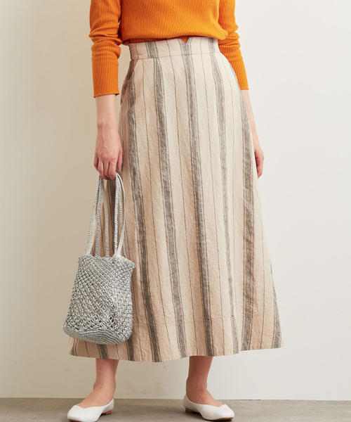 green label relaxing(グリーンレーベルリラクシング)の「CFC L Iフレア マキシ スカート(スカート・レディース・ベージュ/ブラウン・36/38)」の2枚目の写真