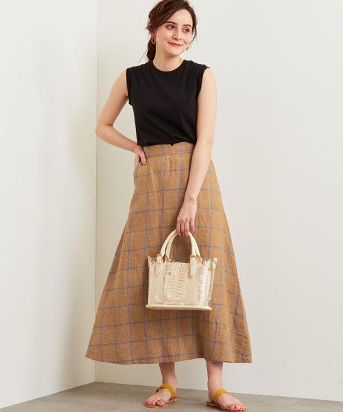 green label relaxing(グリーンレーベルリラクシング)の「CFC L Iフレア マキシ スカート(スカート・レディース・ベージュ/ブラウン・36/38)」の17枚目の写真